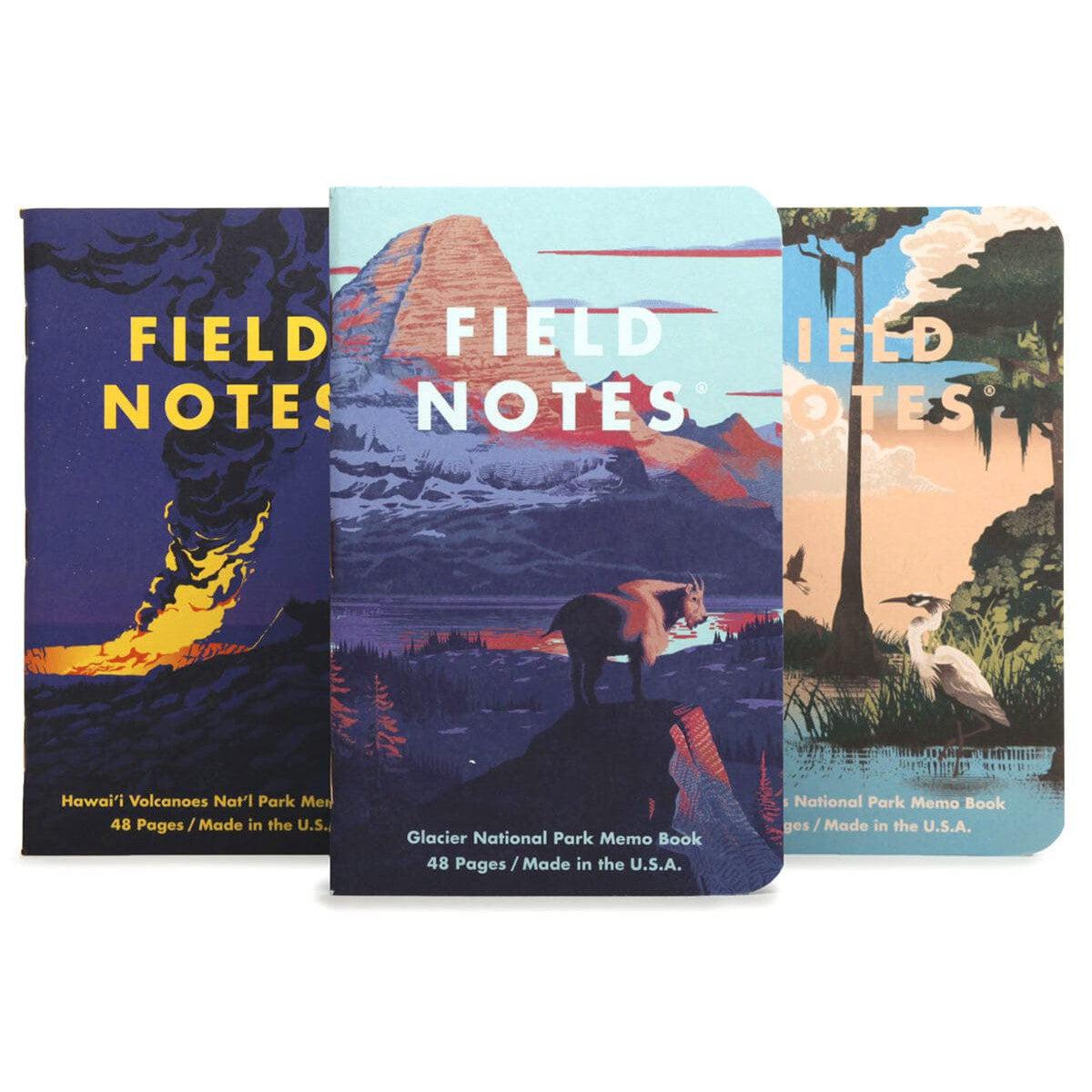 Field Notes National Parks 3-Pack, Glacier, Hawai'i, Everglades