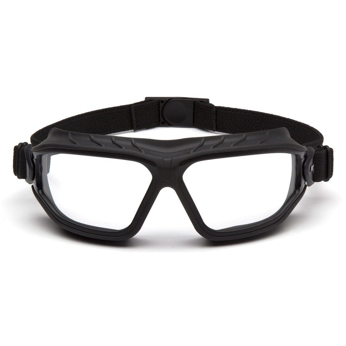 Pyramex Torser Safety Goggles with Black Frame and Clear H2MAX Anti-Fog Lens GB10010TM - Front View