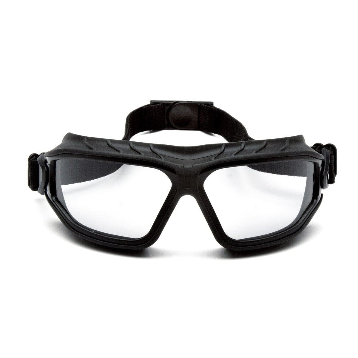 Pyramex Torser Safety Goggles with Black Frame and Light Gray H2MAX Anti-Fog Lens GB10025TM - Front View