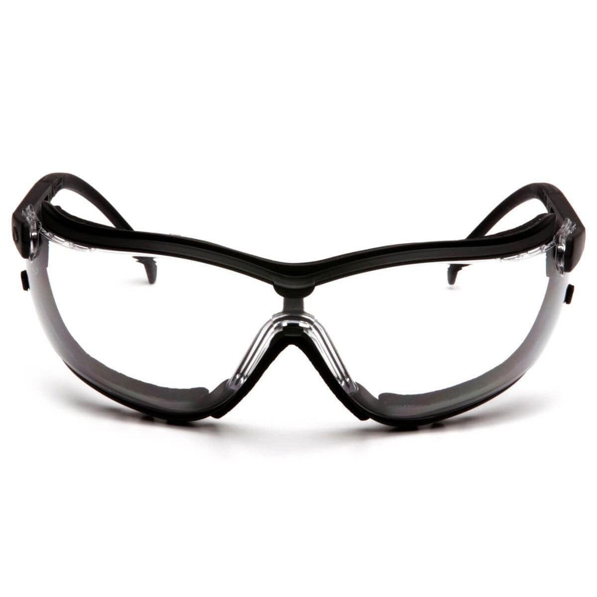 Pyramex V2G Safety Glasses/Goggles with Black Frame and Clear Anti-Fog Lens GB1810ST Front