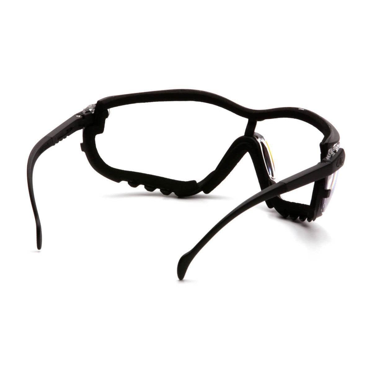 Pyramex V2G Safety Glasses/Goggles with Black Frame and Clear Anti-Fog Lens GB1810ST Back
