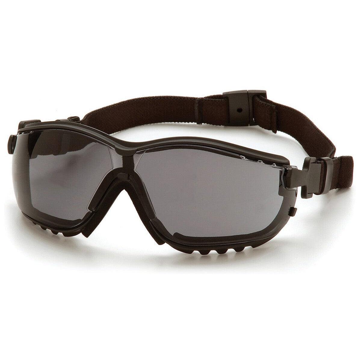 Pyramex V2G Safety Glasses/Goggles with Black Frame and Gray Anti-Fog Lens GB1820ST