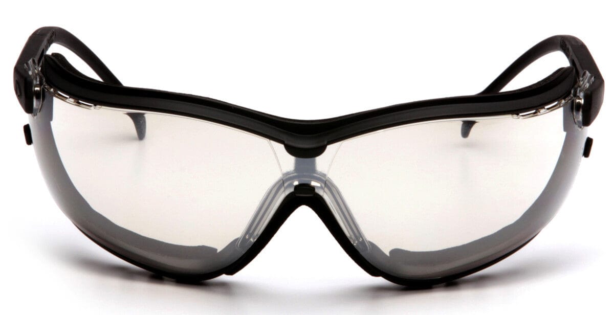 Pyramex V2G Safety Glasses/Goggles with Black Frame and Indoor/Outdoor Anti-Fog Lens GB1880ST Front