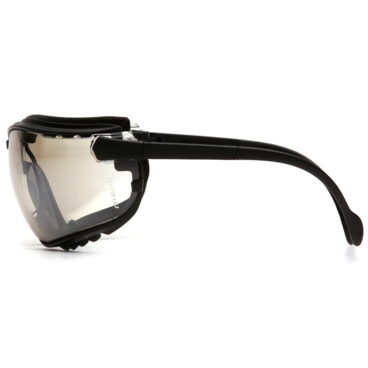 Pyramex V2G Safety Glasses/Goggles with Black Frame and Indoor/Outdoor Anti-Fog Lens GB1880ST Side