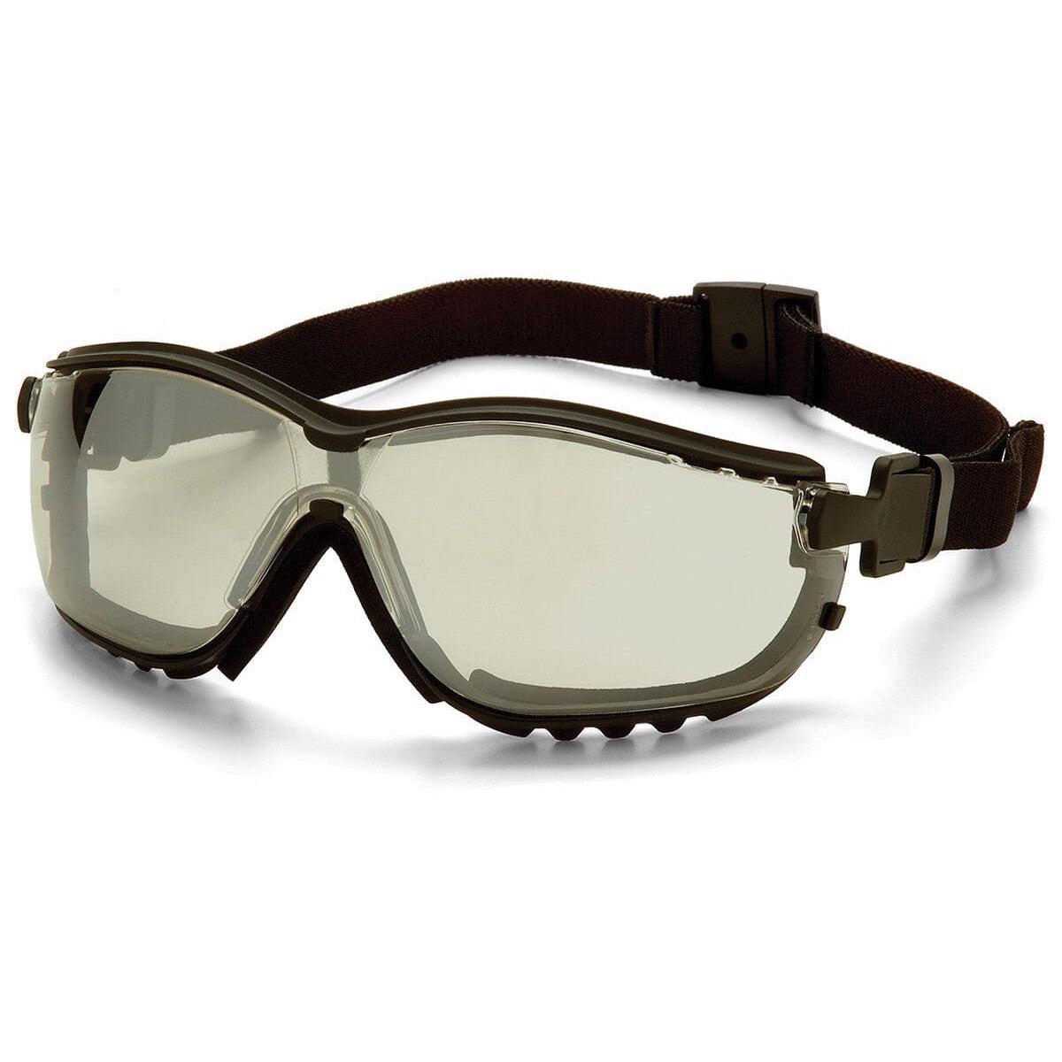 Pyramex V2G Safety Glasses/Goggles with Black Frame and Indoor/Outdoor Anti-Fog Lens GB1880ST