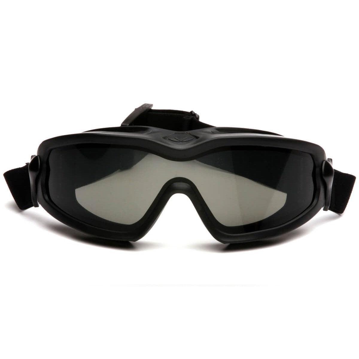 Pyramex V2G Plus Safety Goggle with Black Frame and Dual Gray Anti-Fog Lens GB6420SDT - Front