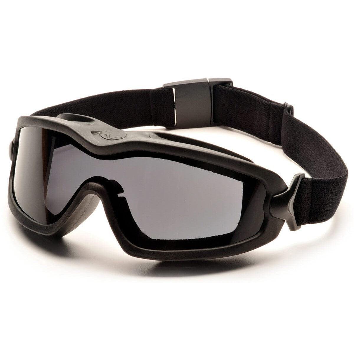 pyramex v2g goggles Pyramex V2G-Plus Goggles Black Strap-Gray Dual Anti-Fog Lens
