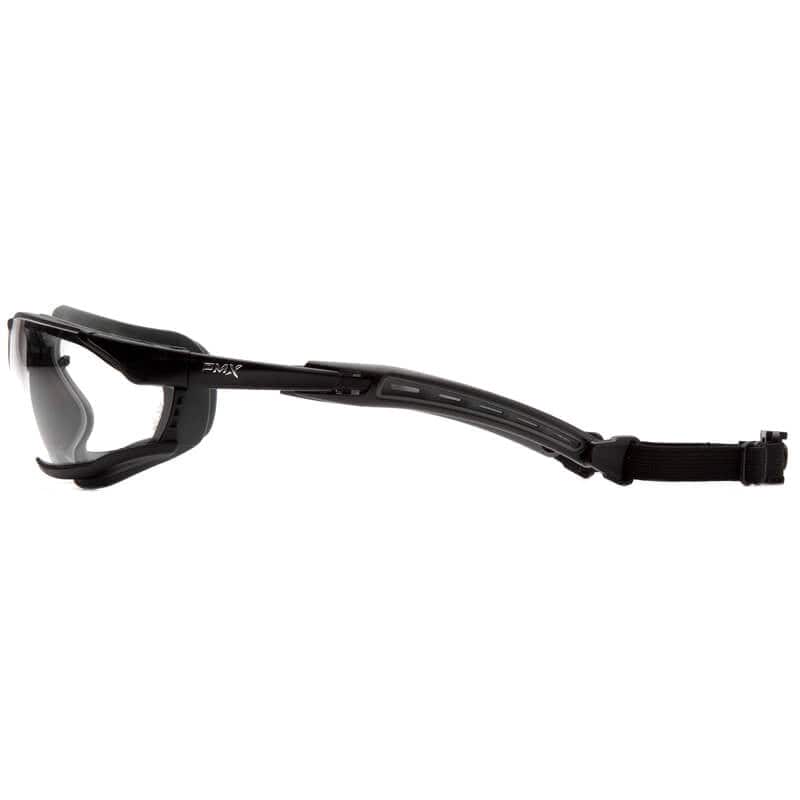 Pyramex Isotope Convertible Safety Glasses/Goggles Black Frame Clear H2MAX Anti-Fog Lens GB9410STM - Side