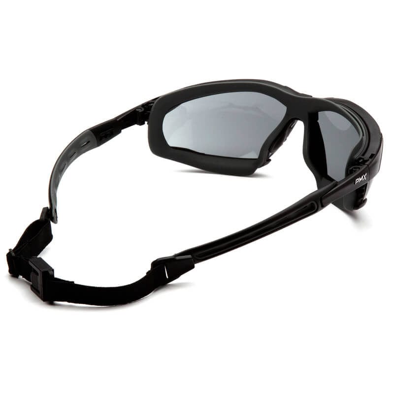 Pyramex Isotope Convertible Safety Glasses/Goggles Black Frame Gray H2MAX Anti-Fog Lens GB9420STM - Back