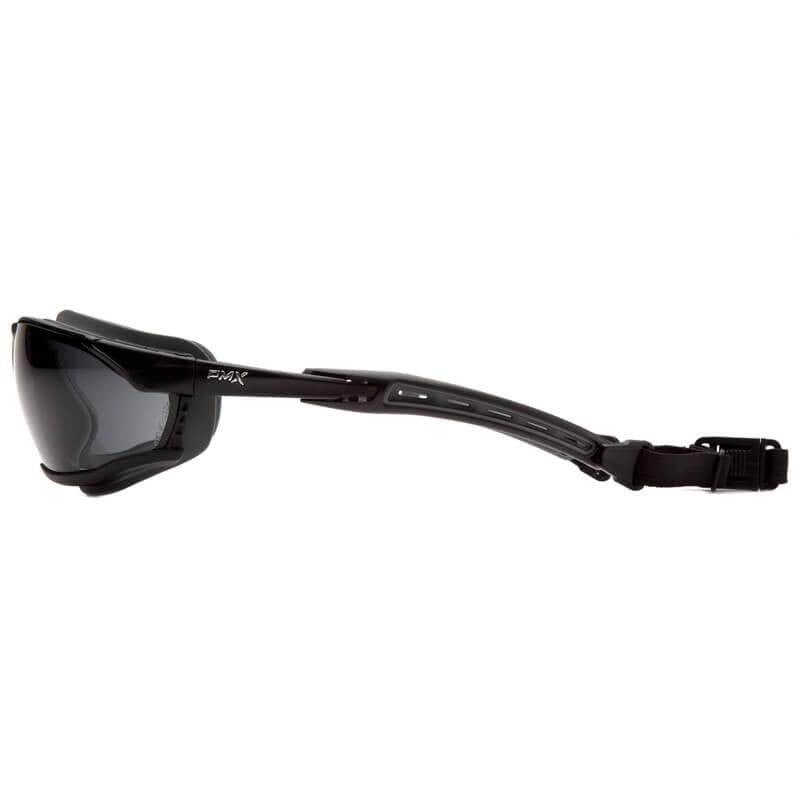 Pyramex Isotope Convertible Safety Glasses/Goggles Black Frame Gray H2MAX Anti-Fog Lens GB9420STM - Side