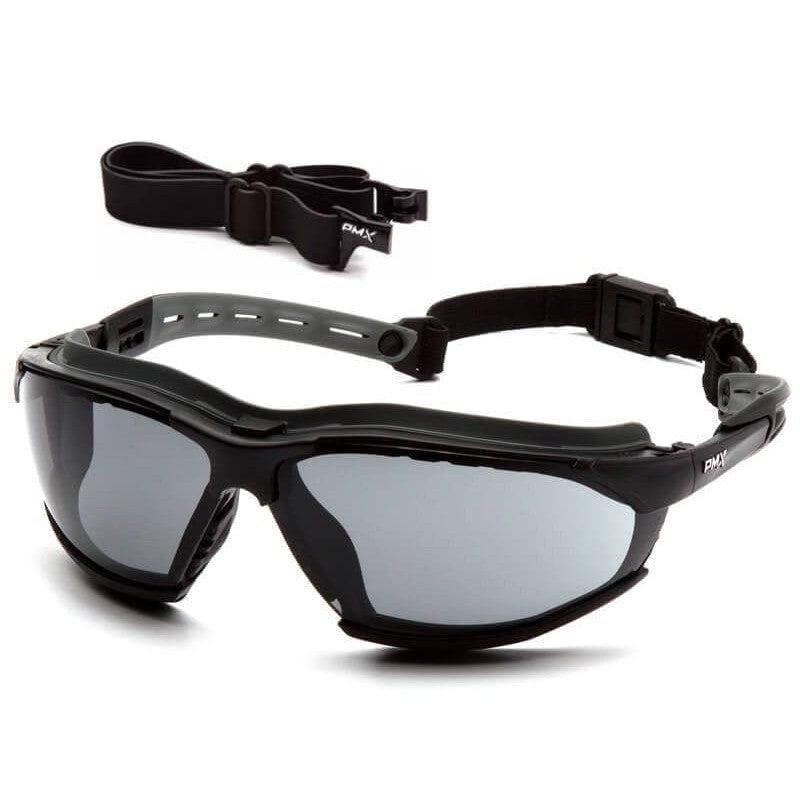 Pyramex Isotope Convertible Safety Glasses/Goggles Black Frame Gray H2MAX Anti-Fog Lens