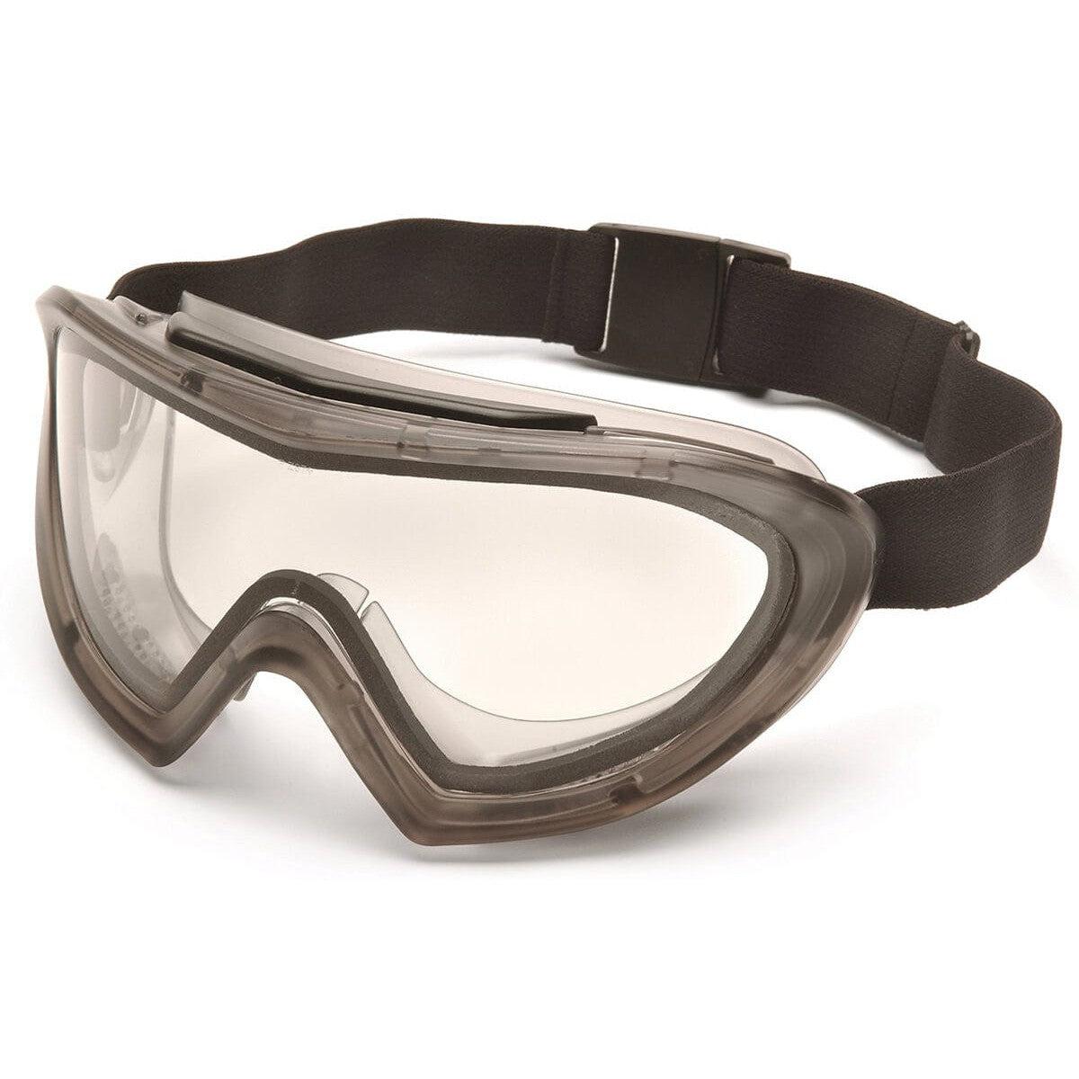 Pyramex Capstone Safety Goggles Gray Frame Clear H2MAX Anti-Fog Lens GG504TM