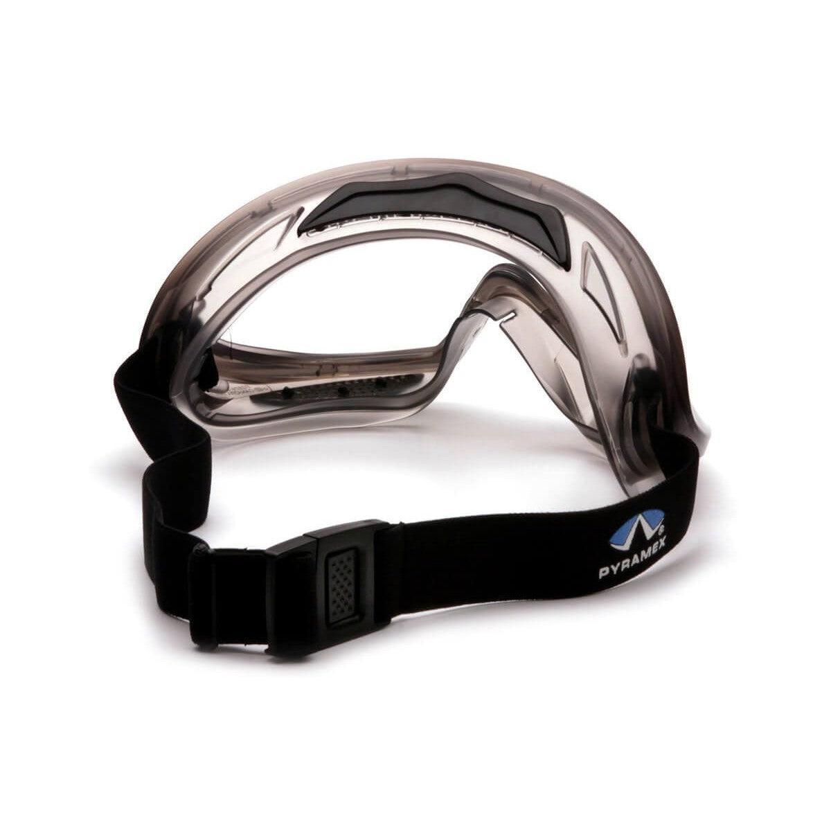 Pyramex Capstone Safety Goggles Gray Frame Clear H2MAX Anti-Fog Lens GG504TM - Back View