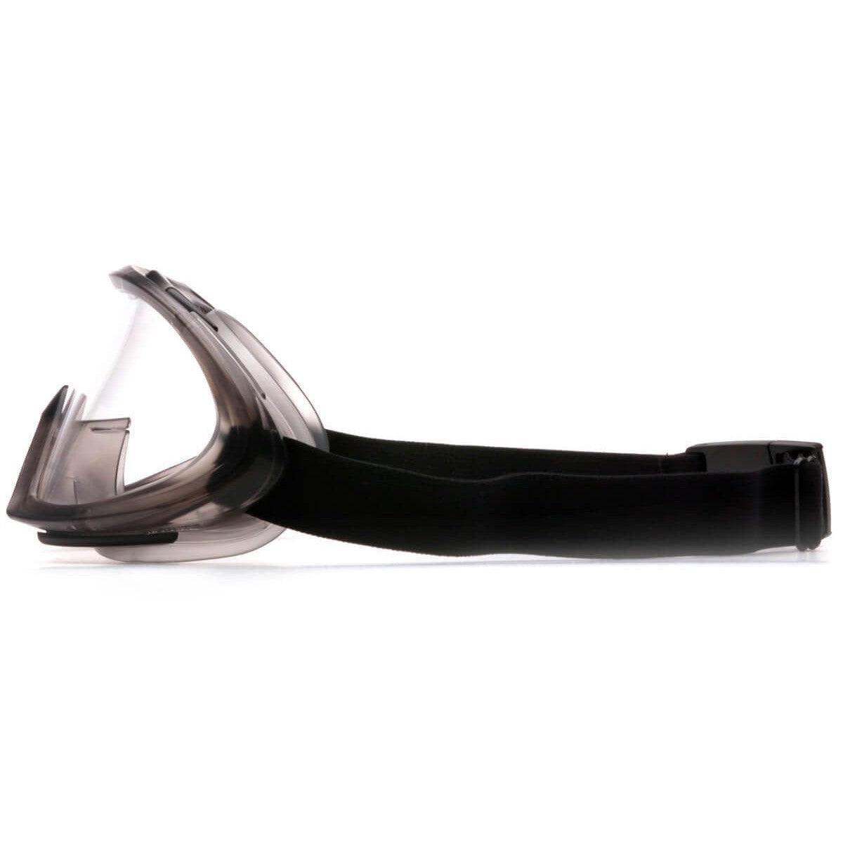 Pyramex Capstone Safety Goggles Gray Frame Clear H2MAX Anti-Fog Lens GG504TM - Side View