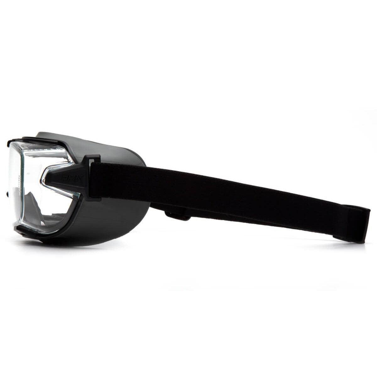 Pyramex Cappture Pro Safety Glasses with Gasket & Strap and H2MAX Clear Anti-Fog Lens GG9910TM - Side View