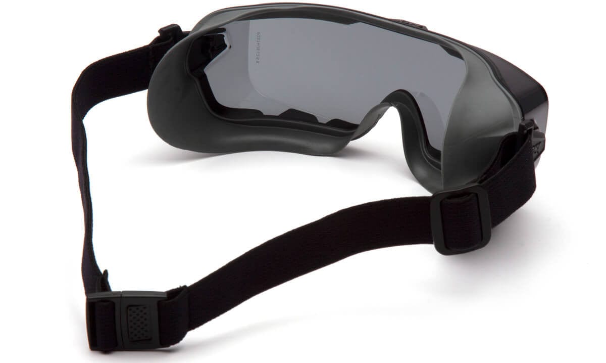 Pyramex Cappture Pro Safety Glasses with Gasket & Strap and H2MAX Gray Anti-Fog Lens GG9920TM - Back View
