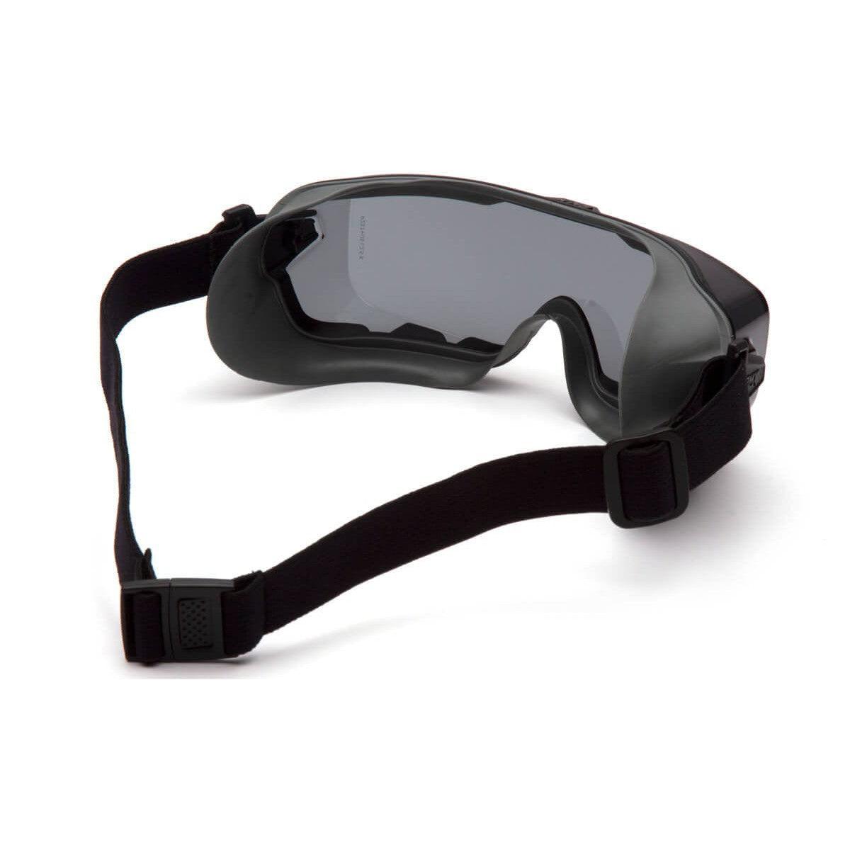 Pyramex Cappture Pro Safety Glasses with Gasket & Strap and H2MAX Gray Anti-Fog Lens GG9920TM - Back View