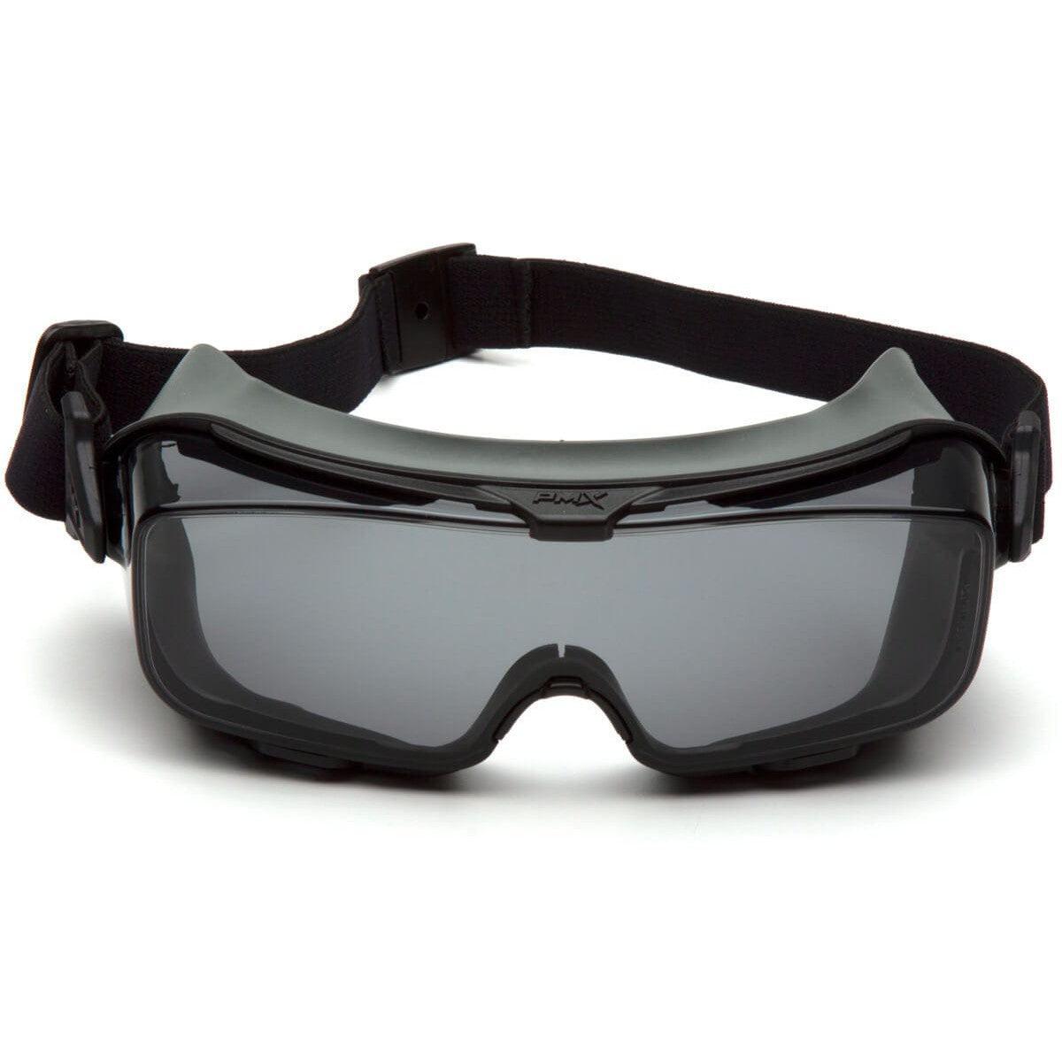 Pyramex Cappture Pro Safety Glasses with Gasket & Strap and H2MAX Gray Anti-Fog Lens GG9920TM - Front View