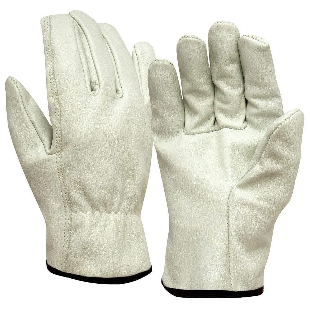 Pyramex GL2004 Grain Cowhide Leather Driver Gloves w/ Straight Thumb (12 Pair)