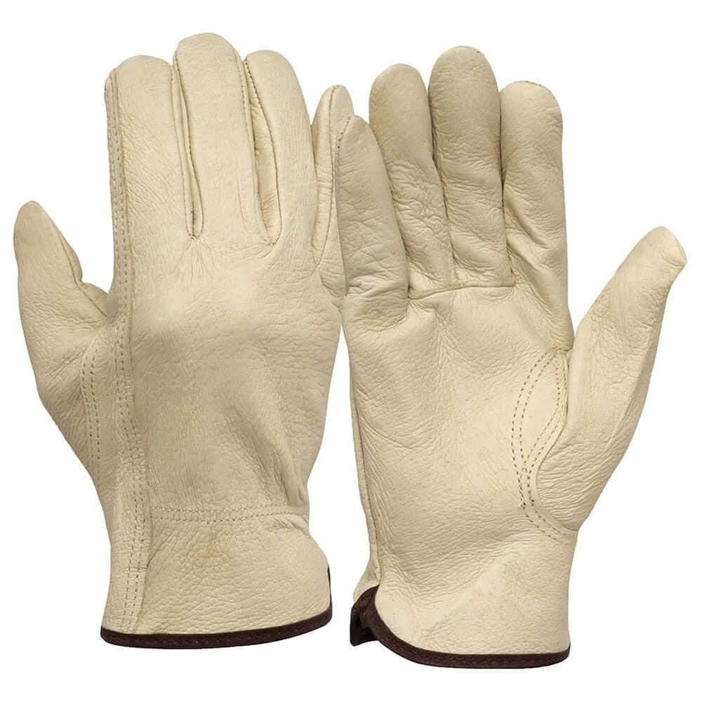 Pyramex GL4001K Pigskin Leather Driver Gloves w/ Keystone Thumb (12 Pair)