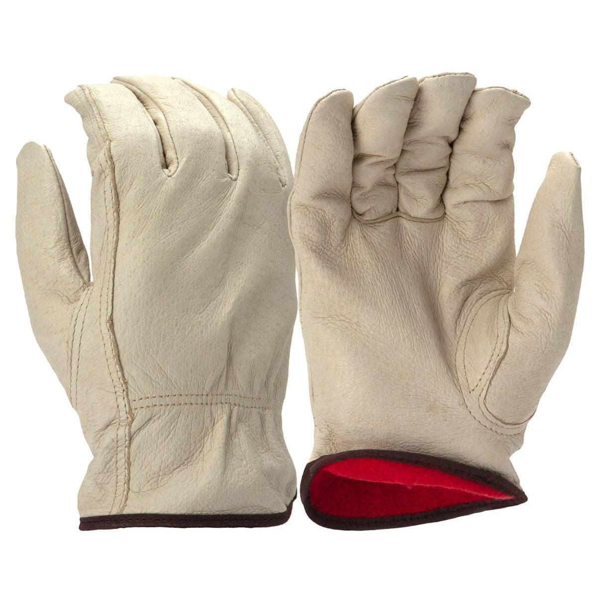Pyramex GL4003K Winter Fleece-Lined Pigskin Leather Gloves w/ Keystone Thumb (12 Pair) GL4003K