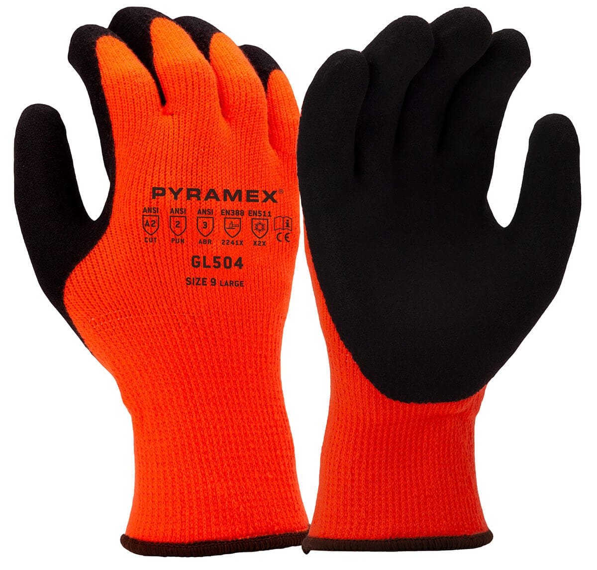 Hi-Vis Polyurethane-Coated Work Gloves, Large