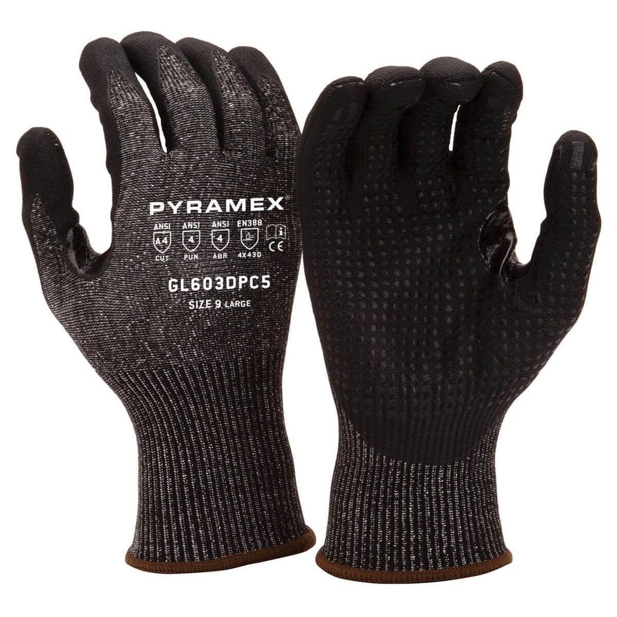 Pyramex GL603DPC5 Cut-Resistant A4 Foam Nitrile Dipped Gloves