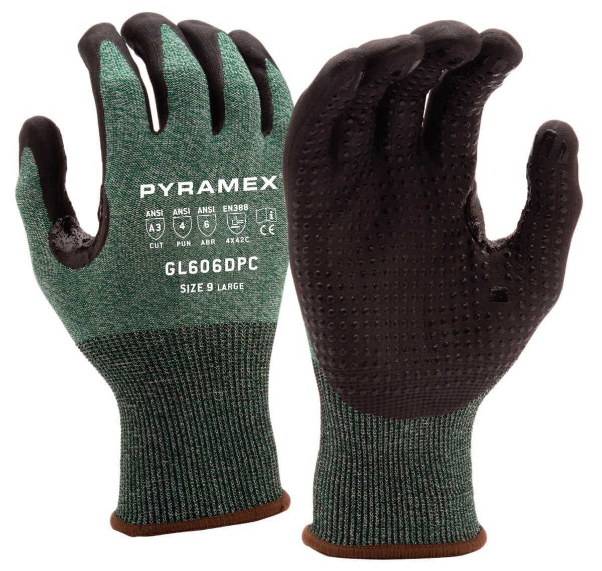 Pyramex GL606DPC Micro-Foam Nitrile Gloves with Dotted Palms Large