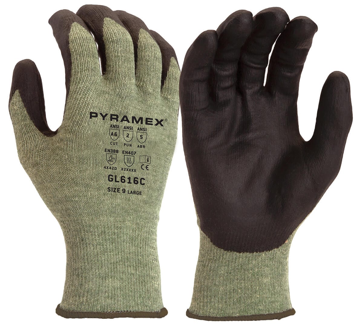 Pyramex GL616 Cut-Resistant A6 Nitrile Foam Dipped Gloves GL616C