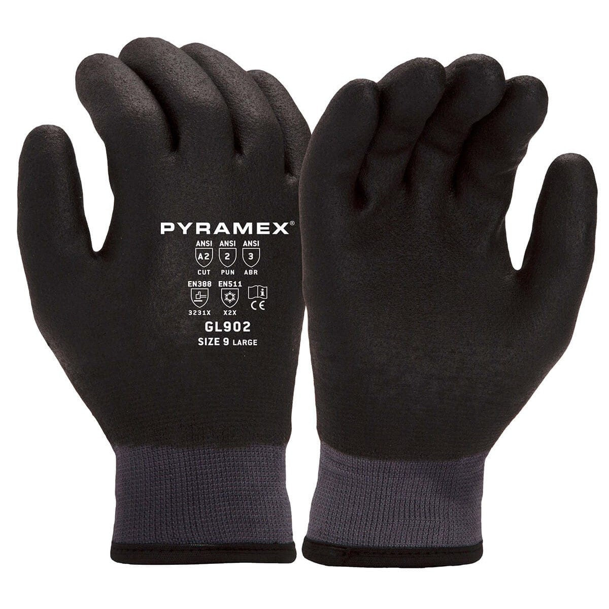 Pyramex GL902 Insulated Cut-Resistant A2 Dipped Gloves GL902