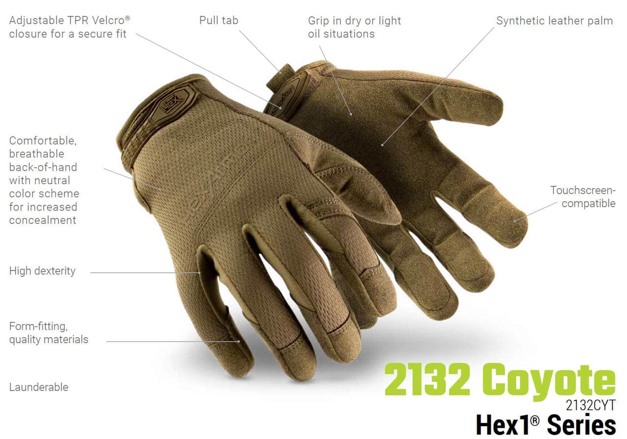 HexArmor Hex1 2132 Synthetic Leather Work Gloves - Features