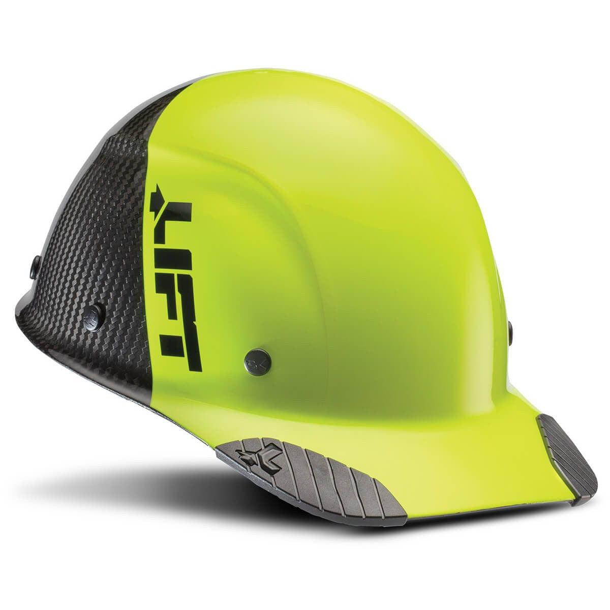 Lift Safety Dax Carbon Fiber Cap Style Fifty 50 Hard Hat with 6-Point Suspension - Yellow/Black
