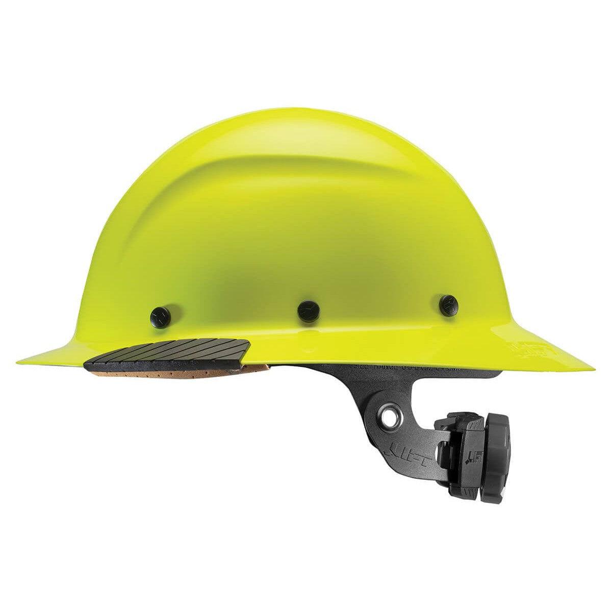 Lift Safety Dax Fiber Resin Full Brim Hi-Viz Hard Hat with 6-Point Suspension - Yellow Side