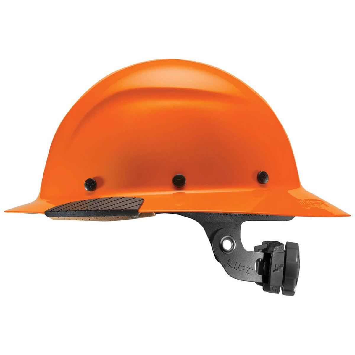 Lift Safety Dax Fiber Resin Full Brim Hi-Viz Hard Hat with 6-Point Suspension - Orange Side