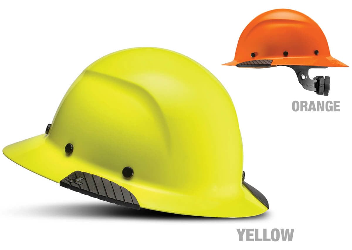 Lift Safety Dax Fiber Resin Full Brim Hi-Viz Hard Hat with 6-Point Suspension