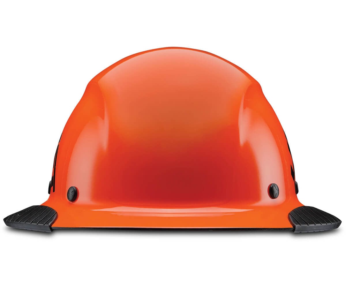 Lift Safety Dax Carbon Fiber Full Brim Fifty 50 Hard Hat with 6-Point Suspension - Orange/Black Front