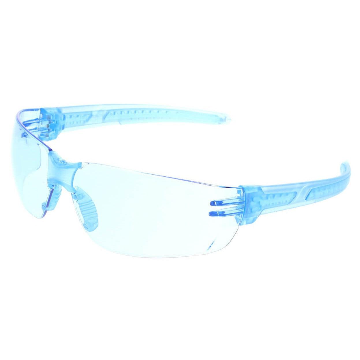 Crews HK2 Safety Glasses with Blue Frame and Light Blue MAX6 Anti-Fog Lens
