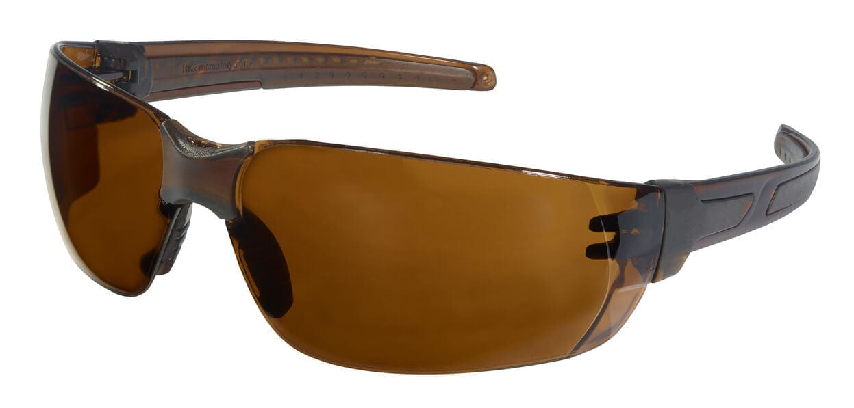 Crews HK2 Safety Glasses with Brown Frame and Brown MAX6 Anti-Fog Lens