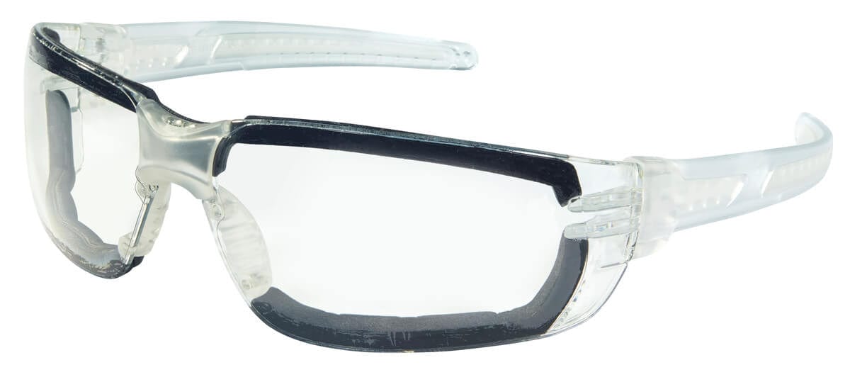 Crews HK3 Safety Glasses with Foam-Lined Clear Frame and Clear MAX6 Anti-Fog Lens