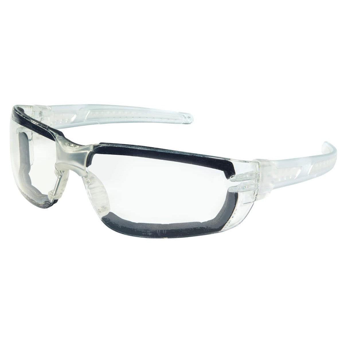 Crews HK3 Safety Glasses with Foam-Lined Clear Frame and Clear MAX6 Anti-Fog Lens