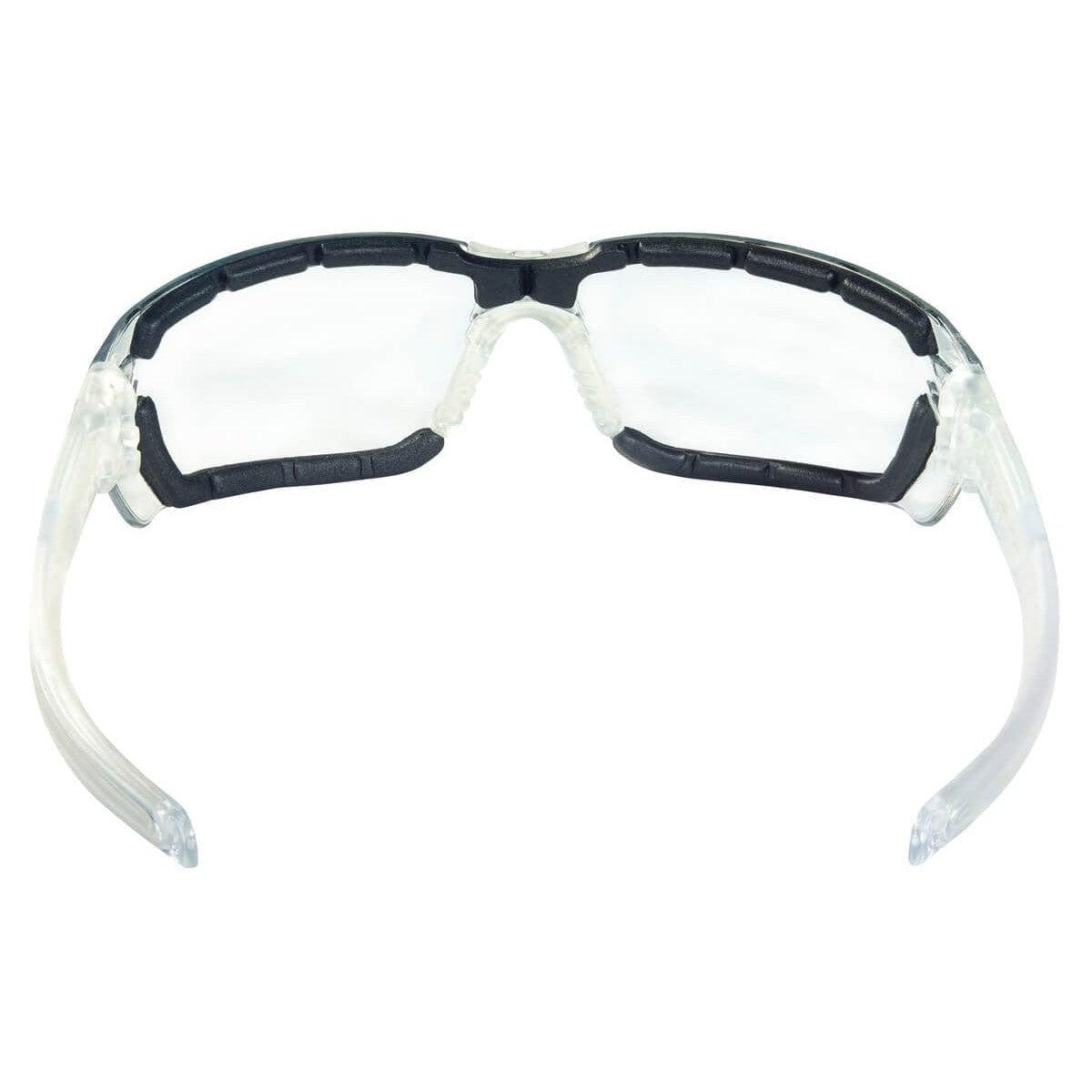 Crews HK3 Safety Glasses with Foam-Lined Clear Frame and Clear MAX6 Anti-Fog Lens - Back View