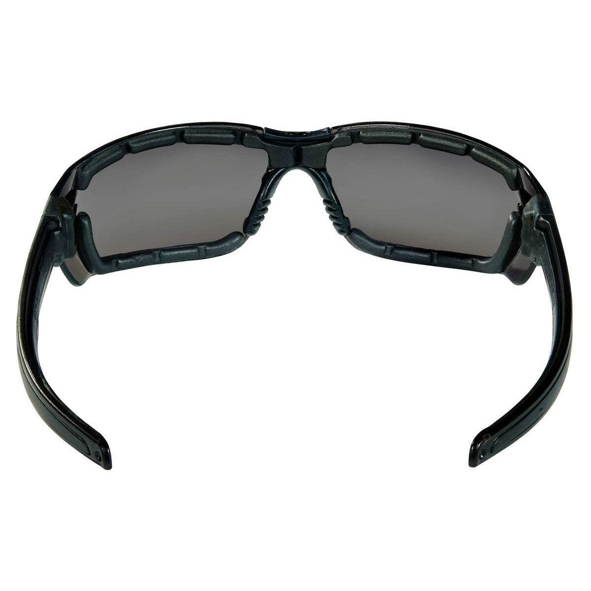 Crews HK3 Safety Glasses with Foam-Lined Black Frame and Gray MAX6 Anti-Fog Lens - Back View
