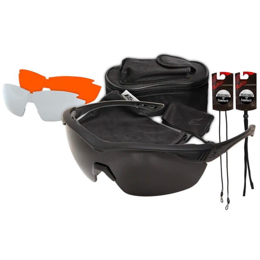 Edge Tactical Eyewear Overlord Safety Glasses 3-Lens Kit Clear, Tiger's Eye & G-15 Vapor Shield Lenses - Kit