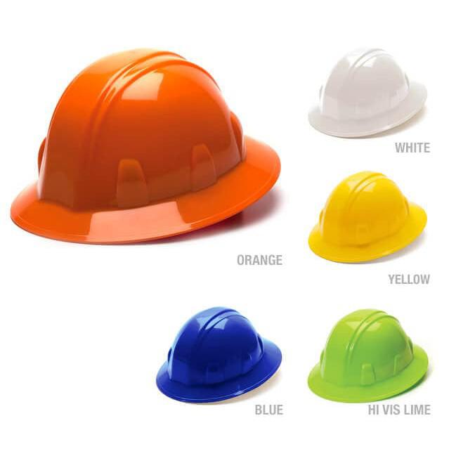 Pyramex Full Brim Hard Hat with 4-Point Ratchet Suspension HP241X