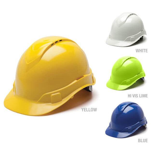 Pyramex Ridgeline Cap Style Vented Hard Hat with 4-Point Ratchet Suspension