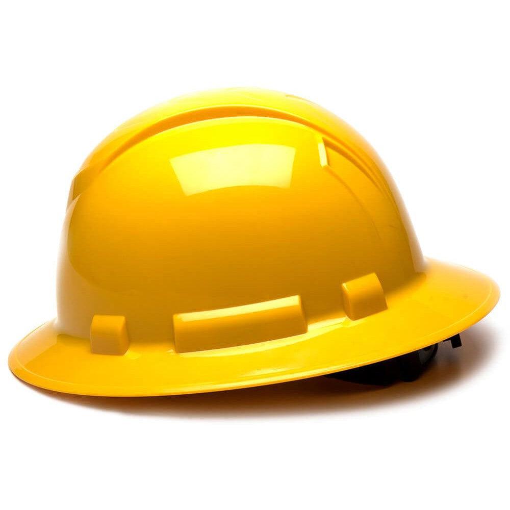 Pyramex Ridgeline Full Brim Hard Hat with 4-Point Ratchet Suspension - Side