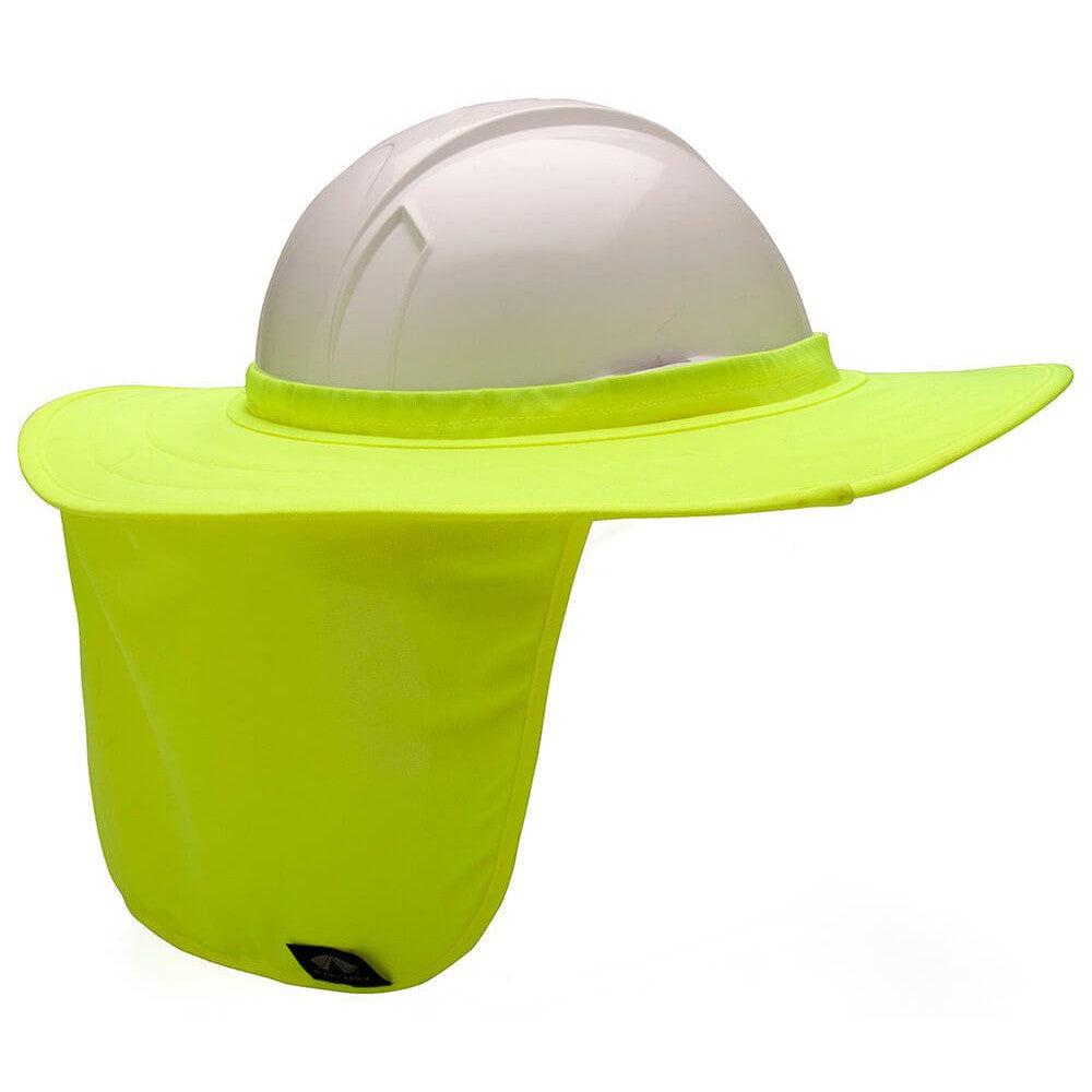 Pyramex HPSHADE Hard Hat Brim with Neck Shade - Hi-Vis Yellow/Lime