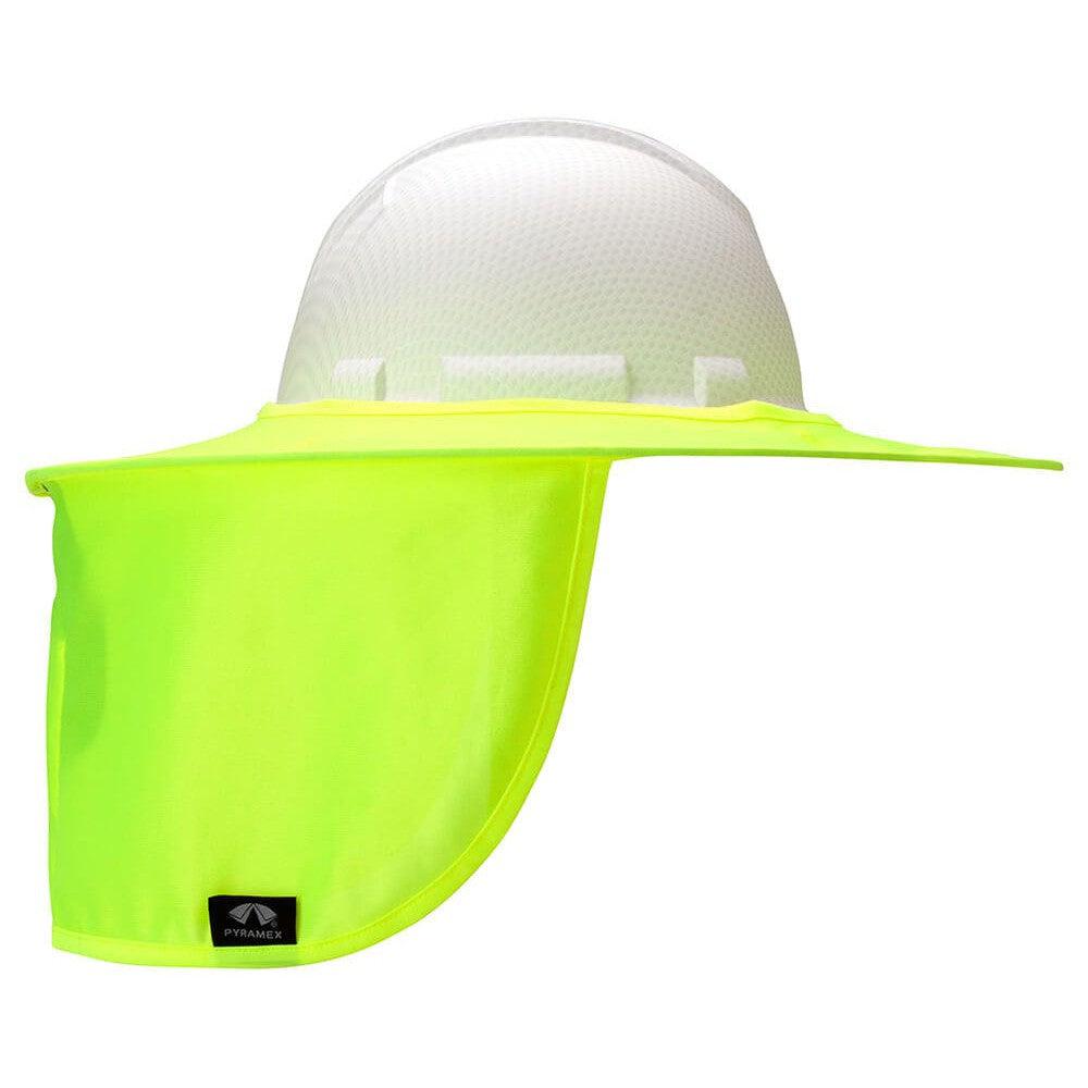 Pyramex HPSHADEC Collapsible Hard Hat Brim with Neck Shade - Hi-Vis Yellow/Lime