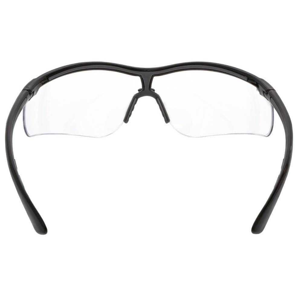 MCR Safety Klondike KD7 Safety Glasses with Black Frame and Clear Lens KD710 - Back View