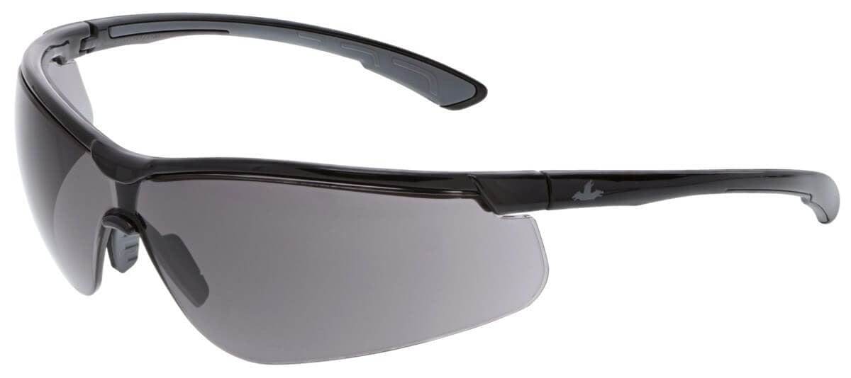 MCR Safety Klondike KD7 Safety Glasses with Black Frame and Gray UV-AF Lens KD712AF
